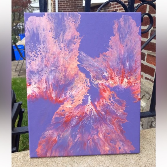 Pink&Purple Dutch Pour Painting - Picture 2 of 4